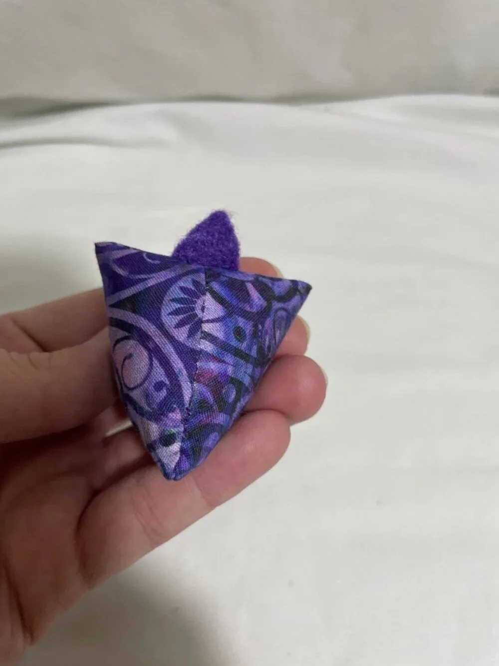 Handmade Mini Chicken Pincushion Purple Floral Fabric Hen Sewing Notion 2”